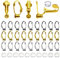 TOAOB 24pcs Composant de Conversion Clip Fermoirs de Boucle d'oreille en Laiton 20 x 10mm Plaqué or Plaqué argent Acier pour Oreilles Non Percées Accessoire Fabrication de Bijoux