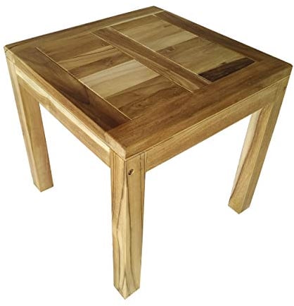 Ambientehome Teakholz Tisch ca. 50x50x45 cm Gartentisch Massivholz Esstisch
