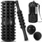SACONELL 4 in 1 Schwarz Schaumstoffrolle & Massagestab Set Deep Tissue Foam Roller Kit mit 2 Massagebällen und einem Massageroller Stick für Fitness, Yoga, Entspannung und Pilates