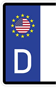 Generisch 2 Stück Kennzeichenaufkleber Amerika USA Set Flaggen Aufkleber | Sticker Plakette Autoaufkleber