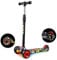 JRing Tretroller mit 3 Rädern aus PU mit LED-Lichtern, für 3 bis 14 Jahre von Jungen und Mädchen, höhenverstellbar von 66 – 82 cm, mit Bremse hinten, sicheres Brett, maximale Traglast 50 kg (Grafitti)