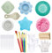 Allazone 53 PCS Acrylic Pouring Art Supplies Kit Acrylic Pouring Strainers Set, 8 PCS Plastic Silicone Paint Pouring Strainers Painting Tools Kits with Paintbrush, Gloves for DIY Paint