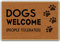 Assaoy Funny Door Mat, Doormat Outdoor Entrance, Dogs Welcome People Tolerated, 23.6 X 15.7 in