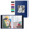 Benjia Small Photo Album 6x4 2 Packs, Each Pack Holds 50 Pockets, Slip In Mini Leather Top Loading Photo Albums Holds Portrait Only 10x15cm Picture Blue