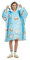 iyoimono Hoodie Decke für Damen Flanell Fleece Pullover Sweatshirt Decke Flauschige Sherpa TV-Decke mit Ärmeln Übergroße Kapuzen Pullover Kuscheldecke Einheitsgröße（Blaues Sushi）