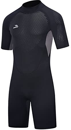 Muta corta da uomo 3 mm per donna con cerniera posteriore per immersioni, snorkeling, surf, kayak, muta a maniche corte per sport acquatici