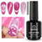 Beetles Gel Polish - 15ml Pink Holographic 9D Cat Eye Shiny Glitter with Magnetic Stick, Soak Off UV Gel Nail Polish for DIY Salon Nail Art