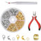 460 Stück Kettenglieder-Biegeringe mit Spitzzange, Pinzette und Verschlüssen, Verschlussverschlüsse, Schmuckverschlüsse, silberne, goldene Armbandverschlüsse für DIY-Armbandschmuck