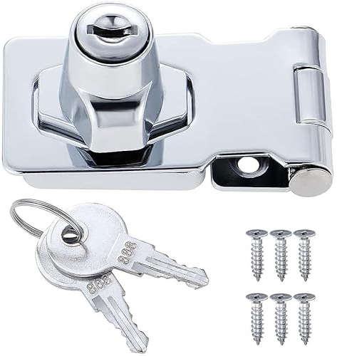 ZiYuya Schloss Vorrichtung Schrankschloss Keyed Hasp Lock mit gleichen Schlüsseln, Vorhängeschloss, Schuppen, Türschloss, Haspe, Schublade, Schrankschlösser, Drehknauf, Verriegelung (1, 2.5 Inch)