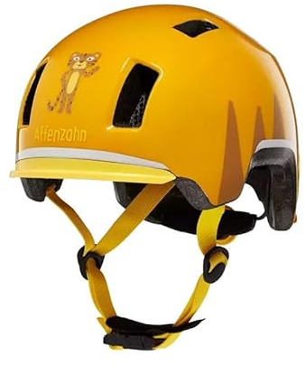 Affenzahn Fahrradhelm robuster Kinderhelm für Mädchen und Jungen für Fahrradfahren, Laufrad und Rollerfahren Tiger - Gelb