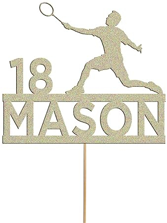 Personalised Badmintion Cake Topper Badminton Cake Decoration Any Name & Age
