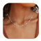 Chriscoco Perlenkette Damen Silber Perlen Halskette Damen 14K Vergoldete Perlen Kette Perlen Choker Kette Silberkette Halskette mit Süßwasserperlen Perlen Geschenke Schmuck