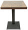 OHMG Esstisch, quadratisch, einbeinig, europäischer Stil, geeignet für 4 Personen, aus Eisen und Holzbohlen, Küchentisch, Esstisch, Wohnzimmertisch, Stehtisch 60 * 60 * 75 cm, braun (B)