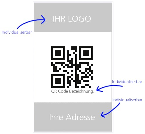 1000 Stück – Wartungsaufkleber individuelle Anpassbare QR-Code Etiketten fortlaufende Nummer oder/und Zahlen Barcode | inkl. Ihrem Logo | Made in Germany