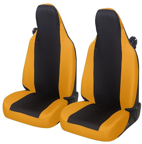 Auto Accessori Lupex Coprisedili auto compatibili con Smart fortwo, 450 451 e 453, 1 2 3 Serie, Tessuto Policotone (Nero - Giallo)