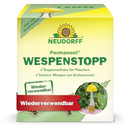 Neudorff Permanent WespenStopp – Wiederverwendbare Wespenfalle zur zuverlässigen Wespenabwehr in allen Außenbereichen, insektizidfrei, 1 Stück