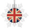 Weihnachtsbaumschmuck, UK-Flagge, bedruckte Weihnachtsschneeflocken-Ornamente, hängende Weihnachtsbaumschmuck