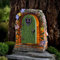 Statue da Giardino Solare con Luce Calda,Porta Delle Fate,LED Gnomo in Miniatura per la Casa in Ornamentale di Giardino Fatato Door,Elfo Folletto Sculture di Alberi Yard Decorazione per Esterni