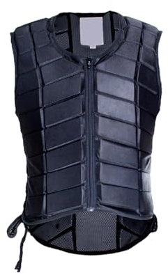 harayaa Chaleco Ecuestre para Adultos con protección Acolchada, Color Negro, Transpirable, M