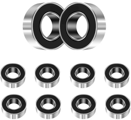 ANGEEK 10 Stück MR105-2RS Kugellager 5 mm x 10 mm x 4 mm,Vorgeschmiert,Doppeldichtung, MR105RS Rillenkugellager