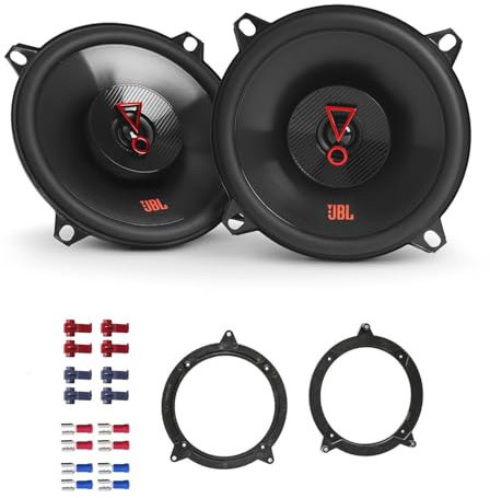 JBL Stage3 527F Auto Lautsprecher Boxen 400 Watt 13 cm 2 Wege Koax passend für BMW 3er Cabrio (E46) 2000-2007 Türen Front