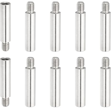PATIKIL M6x35+8mm Abstandshalter Schrauben Verlängerung Stifte 10 Stück Edelstahl Gewindehülse Abstandsbolzen Schrauben Ersatz für Binden Nachfüllbaren Scrapbook Fotoalbum Bastel DIY