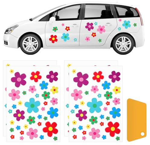 350 Pcs Blumen Autoaufkleber, Waterproof Vinyl Autoaufkleber, DIY Car Stickers Deko, Blume Aufkleber Selbst Gestalten Für SUV, Wohnmobil Karosserie SeitentüR Kofferraum