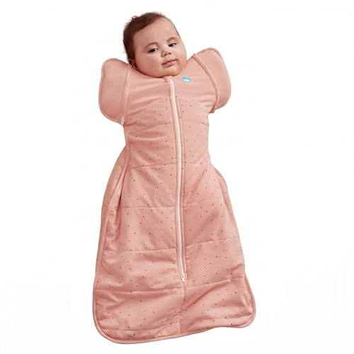 Love To Dream™ Swaddle UP™ Transition Bag, Large 8.5-11 kg - Pebbles Rose | Snug Fit with Zip-Off Wings | 2.5 TOG Ideal for Winter & Autumn (16–20°C) | Machine Washable Cotton & Double Zip