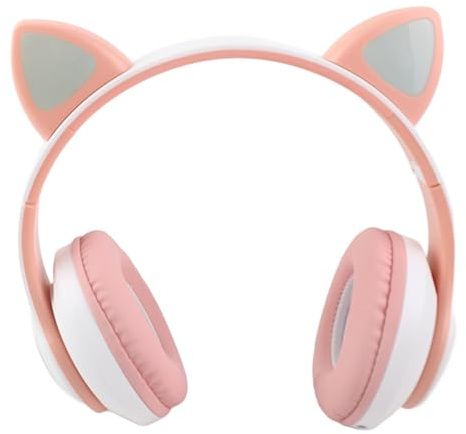 AKLOSIPY Katzenohr-Headset mit Lichtern, Geringer Verzögerung, High-Fidelity-Sound, Gaming-Kopfhörer, Kompatibel mit Computern und Telefonen