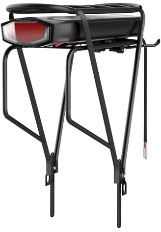 hxrfoak Batteria per bici elettrica con fanale posteriore - Batteria per bici elettrica con portapacchi per kit di conversione da 36 V per motori elettrici da 250 W, 500 W