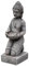 8gartendekoparadies.de Buddha-Statue auf einem Podest, Steinfigur, H. 43 cm, 9 kg, aus Steinguss frostsicher für Außenbereicht (Mehrfarbig)