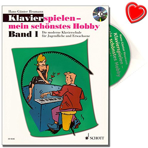 Schott Music Piano jouer Mon schönstes Hobby Band 1 PIANO école pour les jeunes et adultes Ein einfacher, pädagogisch gut durchdachter Leitfaden mit CD und Farbe© Note Pince