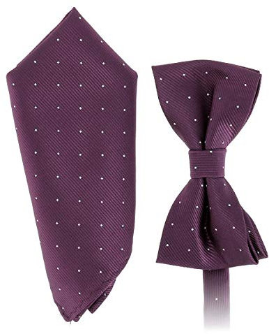 SHIPITNOW Noeud Papillon et Pochette Costume Violet - 18 coloris - Ensemble Noeud Papillon Homme à motif Classe et Mouchoir de Poche - Mariage, Soirée