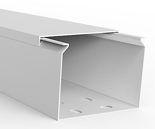 1 m Kabelkanal mit Bodenbelochung, 80 x 60 mm Breite x Höhe, PVC, Elektroinstallation, Wand- und Deckenmontage