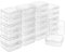 BELLE VOUS Small Plastic Containers with Lids (24 Pack) - Clear Plastic Storage Boxes with Hinged Lids - Bead Storage Box for Pills, Beads, Jewellery & Craft Items