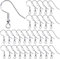 100Pcs Silver Earring Hooks 925 Sterling Silver Ear Wires Fish Hook Earring with Spring Ball for DIY Jewelry Customize Making (Silver)