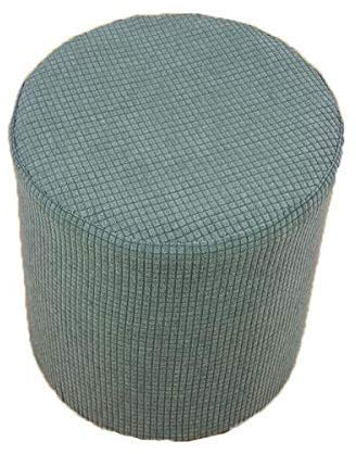 Tubayia Stretch Hockerbezug Hockerhusse Runde Ottomane Hussen Schutzhülle Schonbezug (Grün)