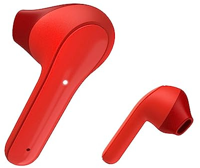 Hama Bluetooth Kopfhörer „Freedom Light“ (True Wireless In Ear Kopfhörer mit Mikrofon, Earbuds mit Ladestation, Laufzeit 28 h, kabellose Kopfhörer mit Spracherkennung und Touch Control) rot