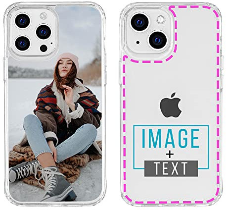 YOOCUSTOM Personalised Phone Case for Apple iPhone 16 15 14 13 12 11 Pro Max Mini X XS XR SE 7 8 Plus, Custom Mobile Phone Bumper Back Cover Clear Soft Hard Photo Design Image Picture Name(P1)