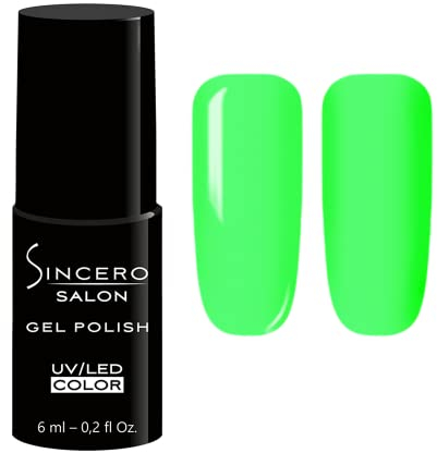 Sincero Salon - Premium Gel Nail Polish - Neon Mint Green - Gel Nail Varnish - Nail Art - Long-Lasting High Gloss Wear - Easy to Apply - Gel Nails - Rich Pigment - UV/LED - Chip Resistant