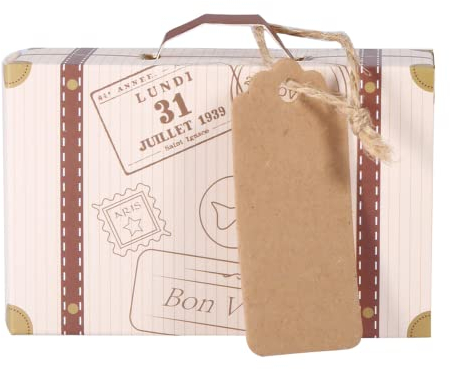 YUMILI 50 Stück Mini Koffer Geschenkbox, Konzertkarten Geschenkverpackung, Geschenkschachtel Klein, Party Favours Present Box, Koffer mit Süßigkeiten, Kinderkoffer Pappe