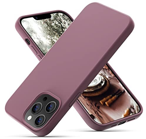 OitiYaa Liquid Silicone Case Compatible with iPhone 13 Pro Case,Full Body Protection,Ultra Slim Shockproof Phone Case with Soft Anti-Scratch Microfiber Lining,6.1 inch，Grape Purple