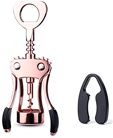 Drincarier Wine Opener, Zinc Alloy Premium Wing Corkscrew Wine Bottle Opener with Multifunctional Bottles Opener, Upgrade