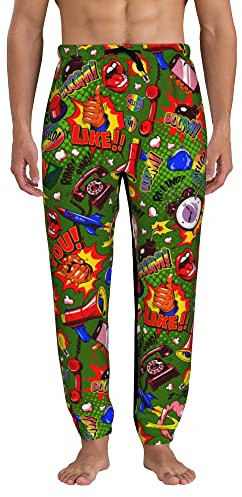 Generic Herren Jogginghose Comic Book Word Jogger Hose Bunte Dinosaurier Lounge Hose Laufhose mit Tasche, Comic Book Word, 27-32
