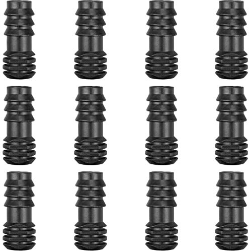 JOYPRO Lot de 12 bouchons d'extrémité d'irrigation goutte à goutte de 1,27 cm, raccords d'irrigation barbelés pour tuyau d'irrigation de 1,27 cm (1,520 cm ID-1,6 cm OD), connecteurs de prise Goof pour