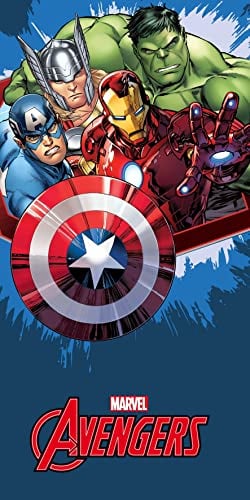 Arvel Avengers Blue Handtuch Hulk Iron Man Captain America Thor Superhelden 70 x 140 cm 100% Baumwolle
