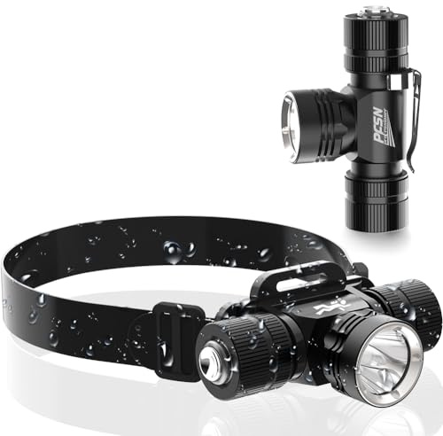 PFSN - Faro submarino profesional IPX68 impermeable, 1200 lúmenes, linterna subacuática para buceo, el mejor equipo para espeleología, esnórquel, pesca submarina