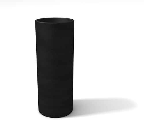 Kloris Macetero Alto cilíndrico Barroco 70 Negro Grafito Polietileno diámetro cm 35 Altura 70 cm Profundidad Compartimento 26 cm Made in Italy