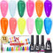 Jelly Gel Nagellack, 12 Teilig Glänzende Trendige Transparentes Nagellack Set Nude Rosa Lila Grün Blau Gelb Farben Jelly Nagellack Set UV LED Soak Off Gel Nagellack Heim DIY Nagelkunst Salon Maniküre