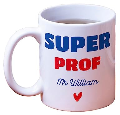 CADEAUX.COM - Tasse Personnalisable Super Prof - Tasse à Café - Mug Personnalisé - Mug Original - Idée Cadeau Personnalisé Photo et Message